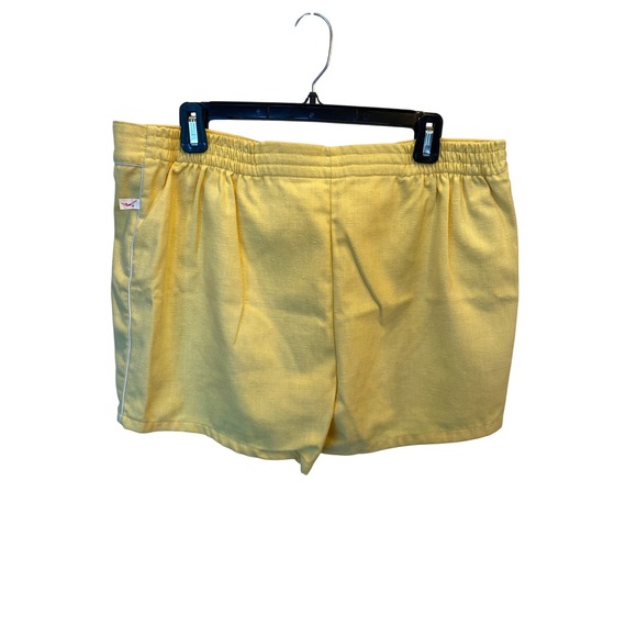 Vintage Jantzen Mens Yellow White Swim Trunks Lined Shorts 38 Linen Beach Pool - Picture 4 of 10